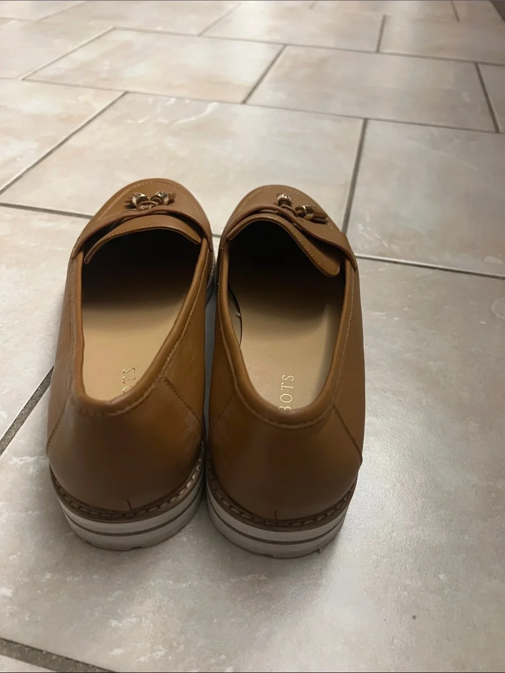 Talbots Cognac Leather Tassel Loafers